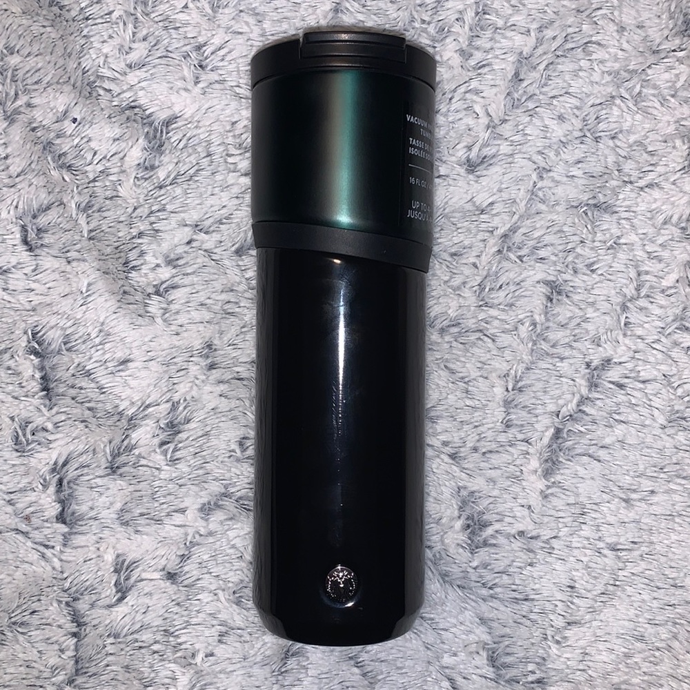 Black w Dark green accent starbucks cup